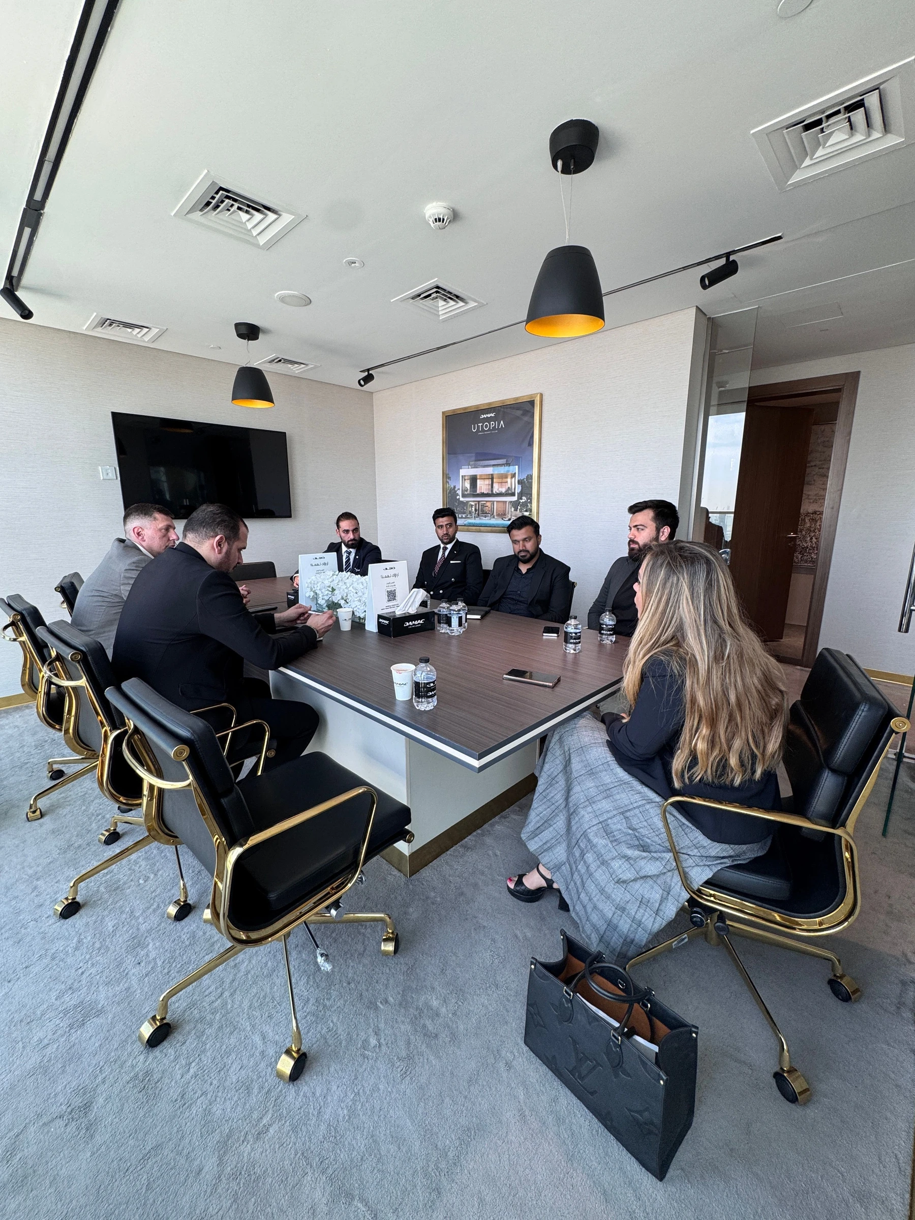 Executives reviewing financial data